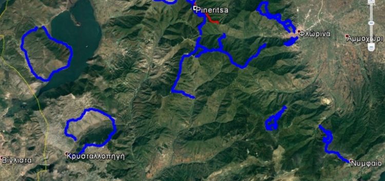 Ορειβατικές διαδρομές Φλώρινας σε GPS