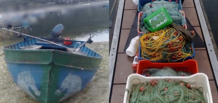 Σύλληψη δυο αλλοδαπών στη λίμνη της Μεγάλης Πρέσπας για παράνομη αλιεία (pics)