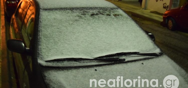 Ξεκίνησε η χιονόπτωση στην πόλη της Φλώρινας (pics)