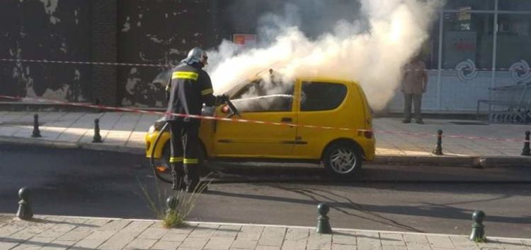 Όχημα τυλίχθηκε στις φλόγες – Άμεση επέμβαση της Πυροσβεστικής