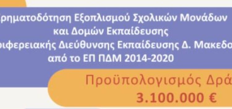 Αναβάθμιση Εκπαιδευτικού εξοπλισμού σε Σχολικές Μονάδες και Εξοπλισμού σε Δομές Εκπαίδευσης της Περιφέρειας Δυτικής Μακεδονίας
