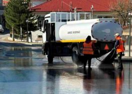 Πλύση οδών και κοινόχρηστων χώρων στον Δήμο Φλώρινας